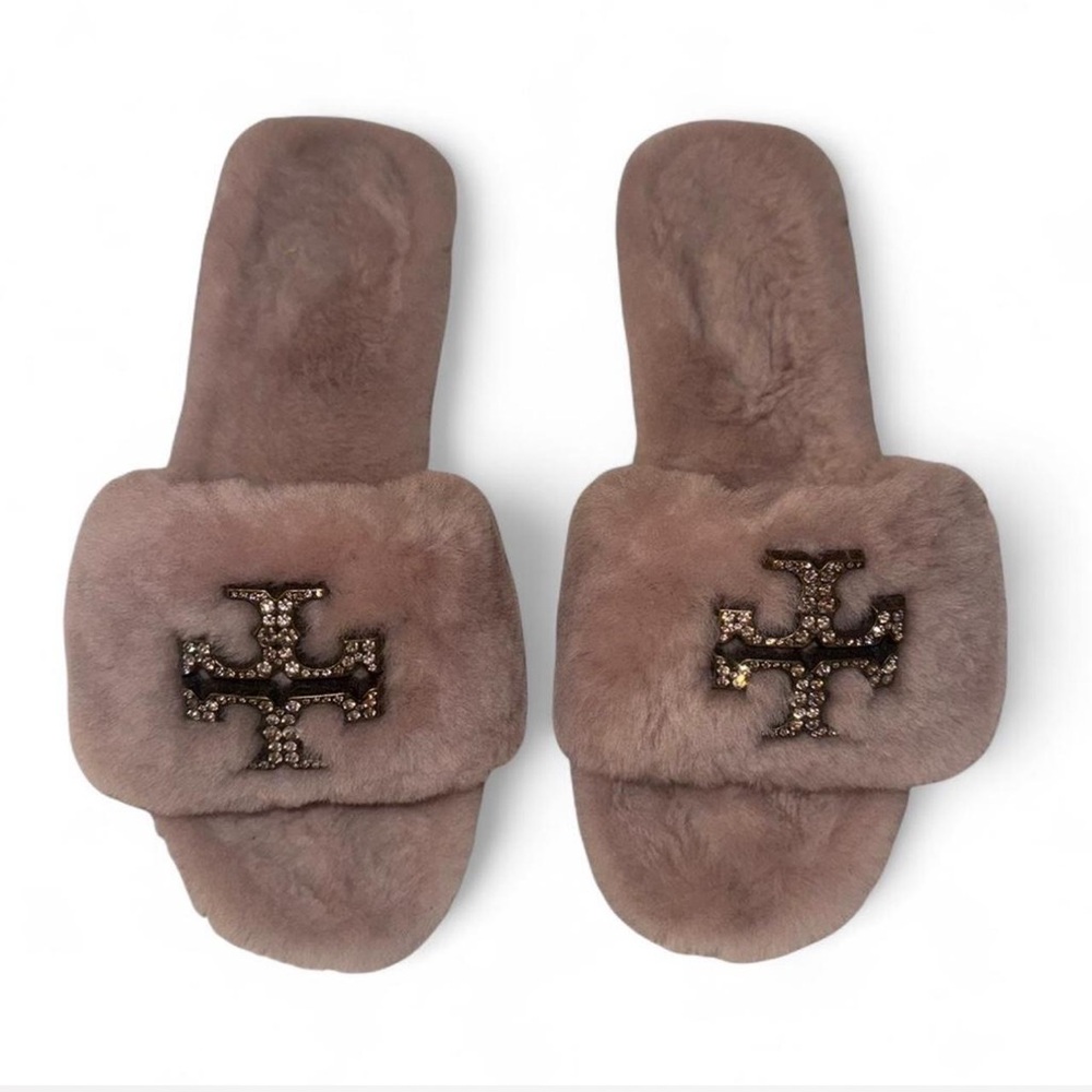 Tory Burch Pink Fur Slippers
